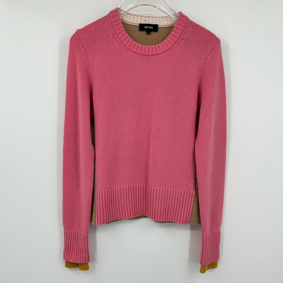 *ME+EM Pink Camel Detachable Snood Wool Cashmere Turtleneck Sweater Small AT631 - Picture 10 of 16